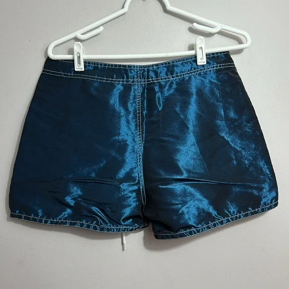 Surf Waves Blue Lace-Up Shorts with White Stripes size 11 - Picture 4 of 5